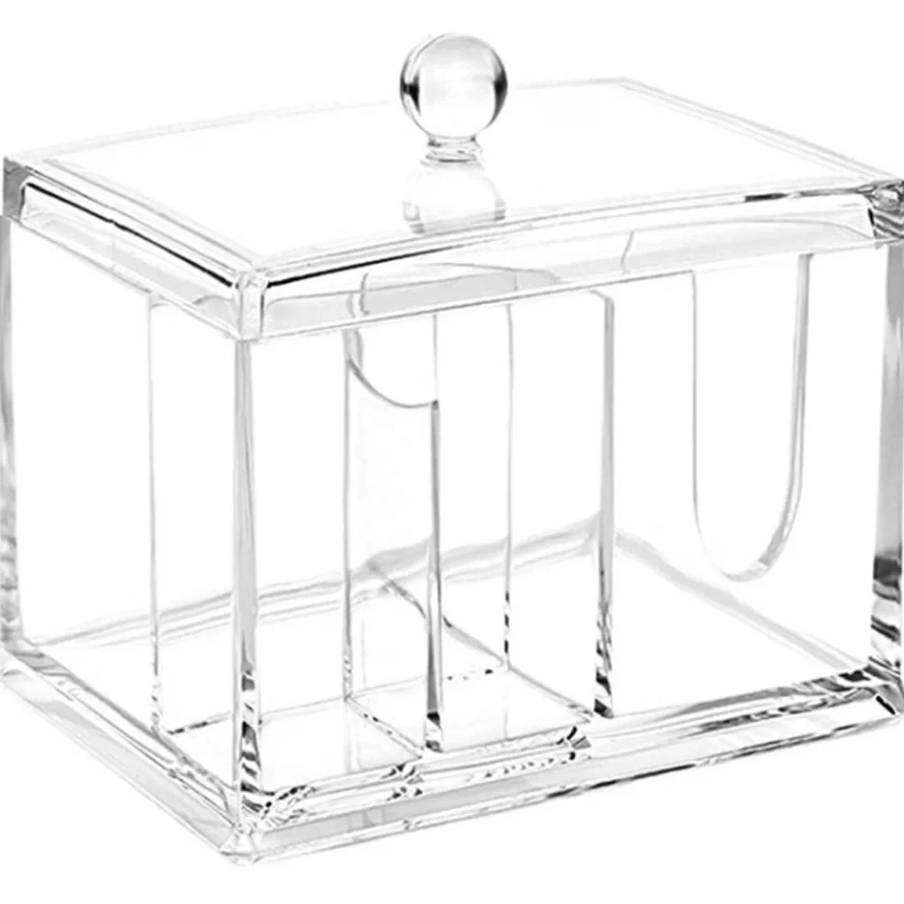 Oasis Home Clear Acrylic Vanity Organizer 4 Compartment Dispenser 5x4x5 Set Of 2